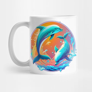 Duotone Dolphins Doing Tricks Mug